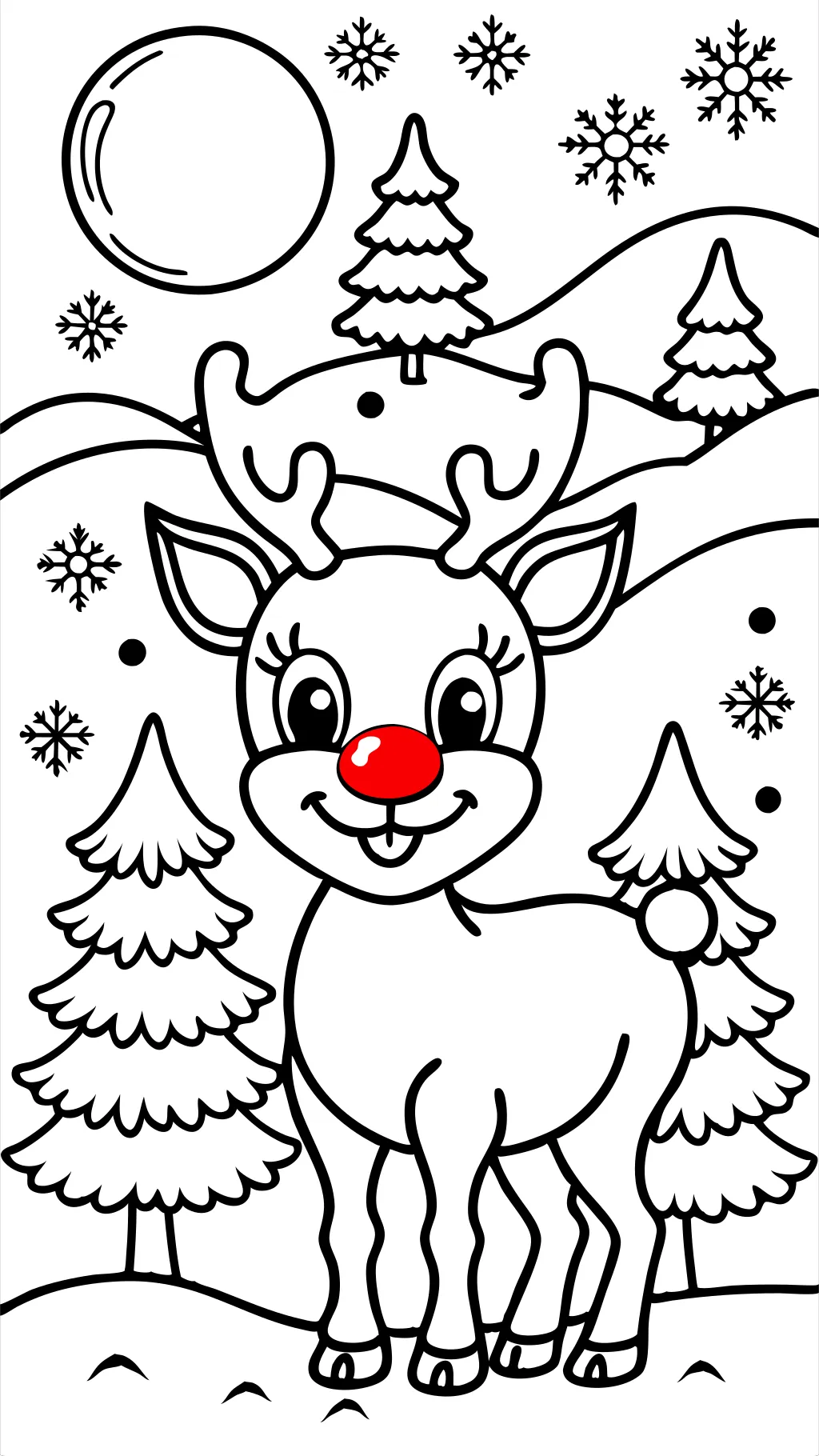 coloriages Rudolph le renne au nez rouge